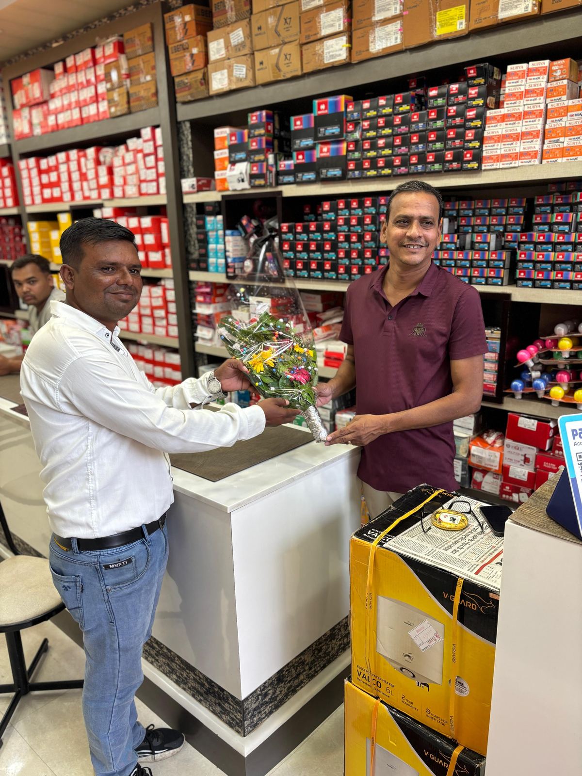 Electric Emporium staff at Balaghat electrical shop